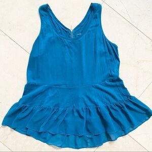 Lane Bryant Teal Sleeveless Top with Ruffles 14/16